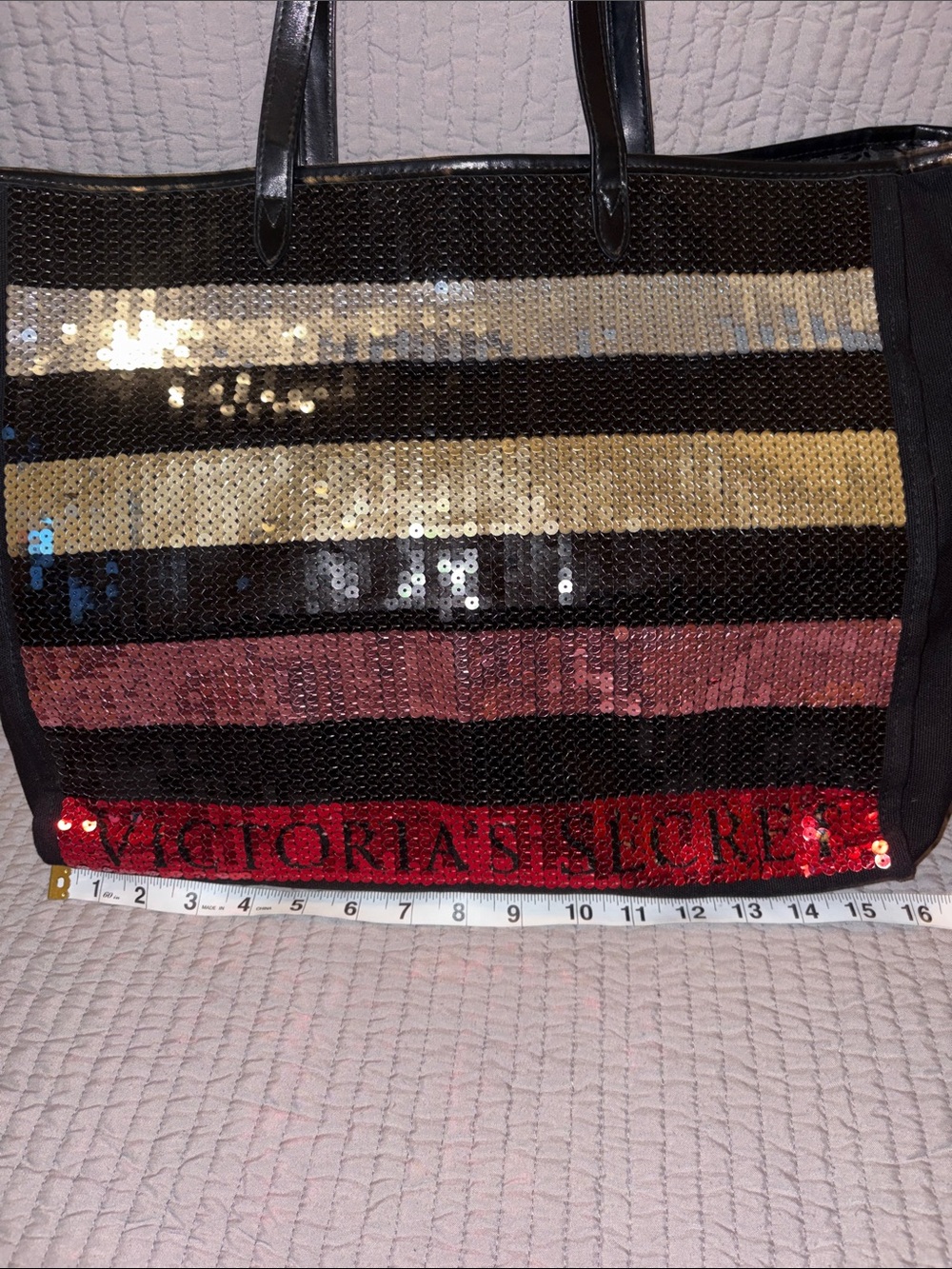Beautiful Victoria’s Secret sequin black bag tote - Picture 2 of 6
